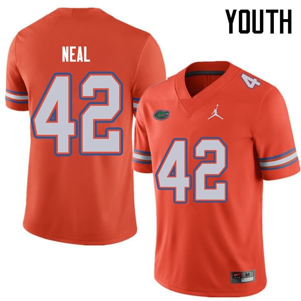 NCAA Florida Gators Keanu Neal Youth #42 Jordan Brand Orange Stitched Authentic College Football Jersey KGF1364NT